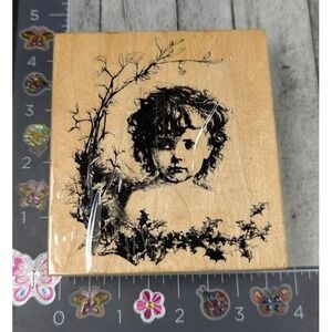 Stampa Rosa Young Girl Ivy J22-1095 1999 Rubber Stamp Wood #F24